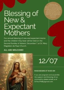 Blessing of New Expectant Mothers